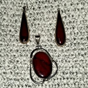 Necklace pendant with matching earrings